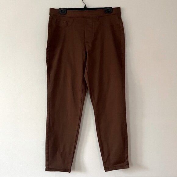 New Bellina Brown Stretch Pull On Skinny Jeans Jeggings Size 12 bin 1C - Picture 2 of 5